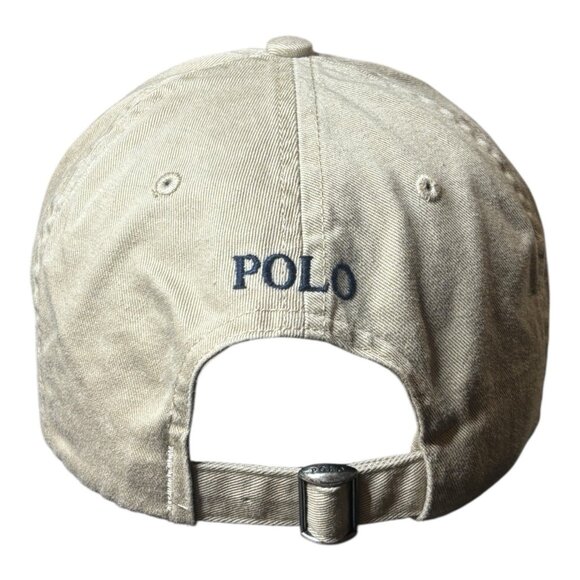 Vintage Ralph Lauren Polo Hat Baseball Cap Unisex Adjustable Strap Back Beige - Picture 4 of 6